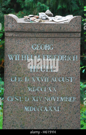 Grave of Georg Friedrich Wilhelm Hegel Dorotheenstaedtischer Friedhof Berlin Germany Stock Photo