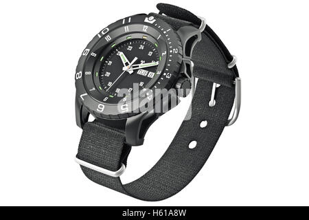 Military watch black Stock Photo