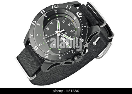 Black military watch Stock Photo