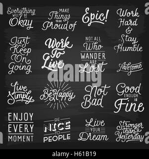 Hand drawn lettering slogans Stock Photo - Alamy