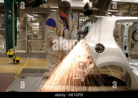 Golf car production, VW plant in Wolfsburg, Lower Saxony Stock Photo