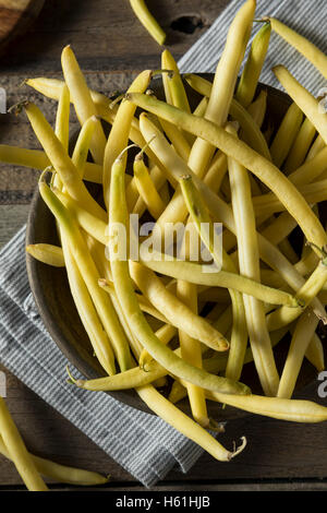 Raw Organic Yellow Wax Beans Ready to Cook Stock Photo