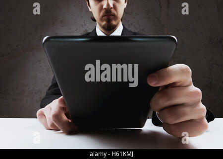 Businessman work tablet computer concept Stock Photo
