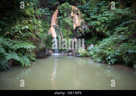 A small waterfall on the island of Sao Miguel, Azores Stock Photo