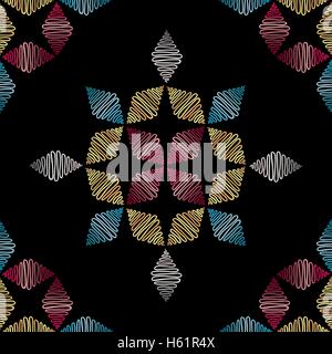 Tribal ethnic seamless pattern. Abstract geometric ornament with ...