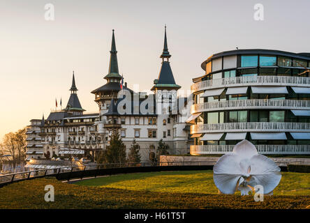 Exterior view of The Dolder Grand (formerly known as Grand Hotel Dolder) 5 star luxury hotel in Zurich, Switzerland. Stock Photo