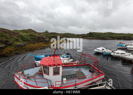 Bunbeg harbour with fishing boats, Co. Donegal, Ireland Stock Photo