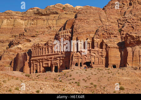 The Corinthian Tomb and the Palace Tomb of the Royal Tombs in the rock city of Petra, Jordan