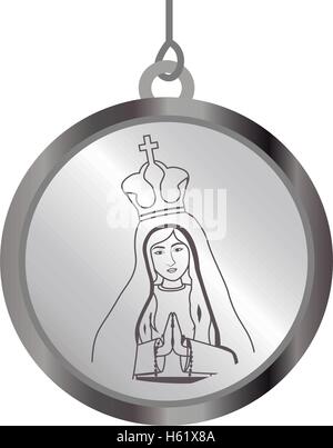 virgin mary medal Stock Vector
