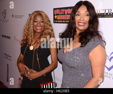 Anita Pointer and Bonnie Pointer arrives at the 1st Annual Roger Neal Style Hollywood Oscar Viewing Dinner at The Hollywood Museum on February 28, 2016 Stock Photo