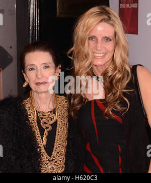 Margaret O'Brien (l) arrives at the 1st Annual Roger Neal Style Hollywood Oscar Viewing Dinner at The Hollywood Museum on February 28, 2016 Stock Photo