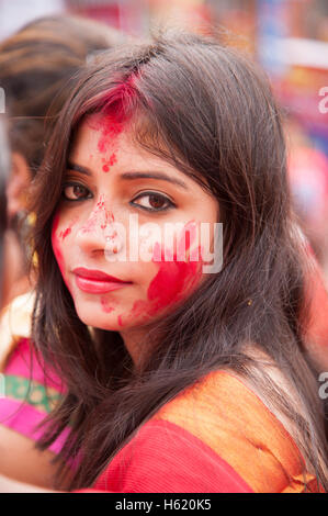 Sindoor Khela (Amitayu) The Last Ritual for Bengali Married Women on Vijayadashami Durga puja Kolkata West Bengal India Stock Photo