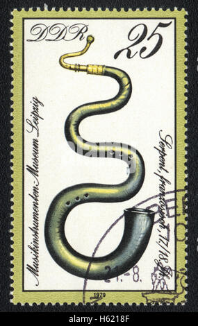 A postage stamp printed in DDR Germany, shows Serpent, French 17-18. century,  1982 Stock Photo