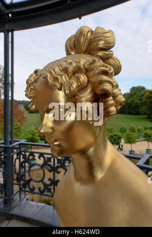 Bust of Henriette Sontag, New Palace in Fürst Pückler Park, Bad Muskau, Saxony, Germany, Europe, UNESCO-World Heritage Stock Photo