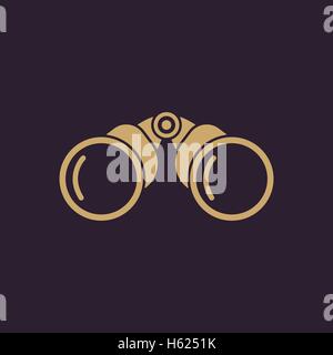 The binoculars icon. Search symbol. Flat Stock Vector