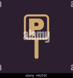 The car parking icon. Parking symbol. Flat Stock Vector