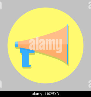 Megaphone color icon. Megaphone speaker, megafone for shout and communication. Vector illustration Stock Photo