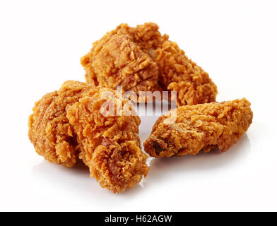 Breaded chicken wings isolated on white background, top view Stock Photo