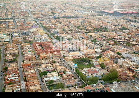 RIYADH - FEBRUARY 29: Aerial view of Riyadh downtown on February 29, 2016 in Riyadh, Saudi Arabia. Stock Photo