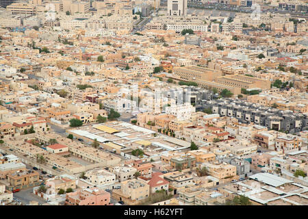 RIYADH - FEBRUARY 29: Aerial view of Riyadh downtown on February 29, 2016 in Riyadh, Saudi Arabia. Stock Photo