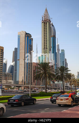 DUBAI, UAE - APRIL 27: Downtown Burj Dubai April 27, 2014 in Dubai, United Arab Emirates. Dubai is biggest city of UAE and one o Stock Photo