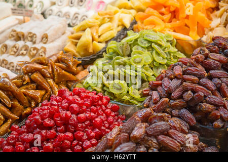 Famous turkish delights on the market Stock Photo