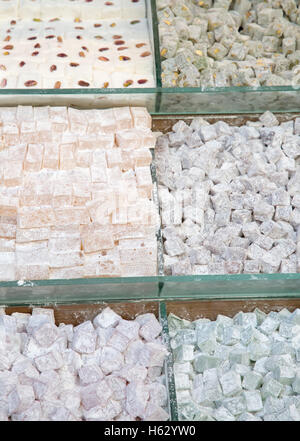 Famous turkish delights on the market Stock Photo