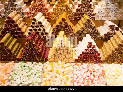 Famous turkish delights on the market Stock Photo