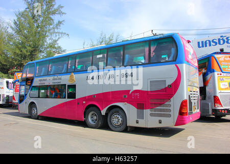 CHIANGMAI, THAILAND -MAY 13  2014:  Transport government company Double deck bus route Bangkok and Chiangmai. Photo at Chiangmai Stock Photo