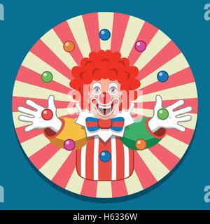 vector background with juggling circus clown Stock Vector