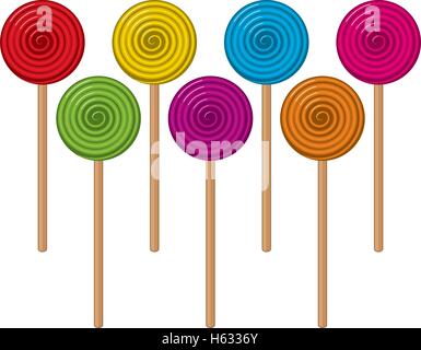 vector background collection of colorful lollipop candies in the form of balls Stock Vector