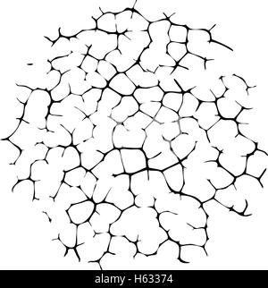 vector black and white cracked wall or desert land background Stock Vector