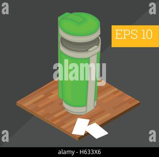 recycle container isometric vector illustration Stock Vector