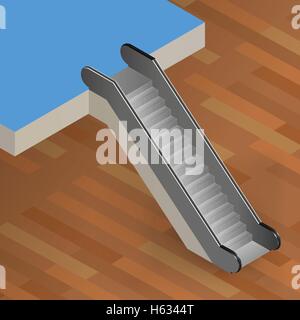 escalator stairway isometric vector illustration Stock Vector