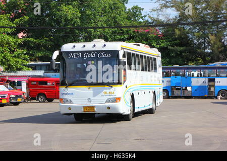 CHIANGMAI, THAILAND -MAY 13  2014: Mercedes benz bus of Nakhonchai air company bus. Route Bangkok and Chiangmai. Photo at Chiang Stock Photo