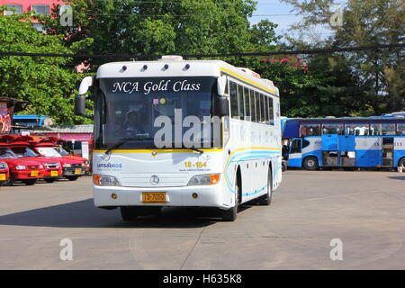 CHIANGMAI, THAILAND -MAY 13  2014: Mercedes benz bus of Nakhonchai air company bus. Route Bangkok and Chiangmai. Photo at Chiang Stock Photo