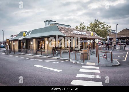 McDonald's drive through fast food restaurant in Wandsworth, London, UK Stock Photo