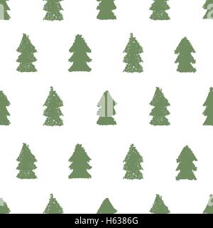 Christmas trees seamless pattern. Stock Vector