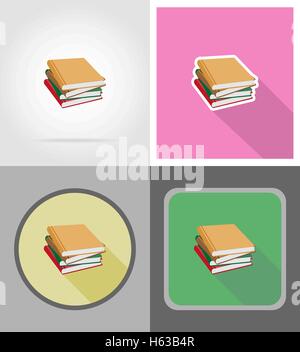 book flat icons vector illustration isolated on background Stock Vector