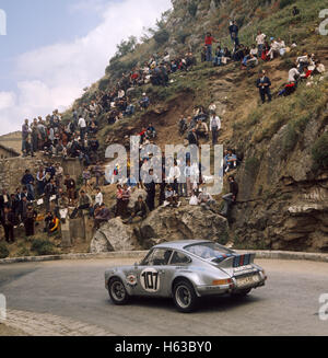 107 Günter Steckkönig and Giulio Pucci in a  Porsche Carrera 911 finished 6th in the Targa Florio 13 May 1973 Stock Photo