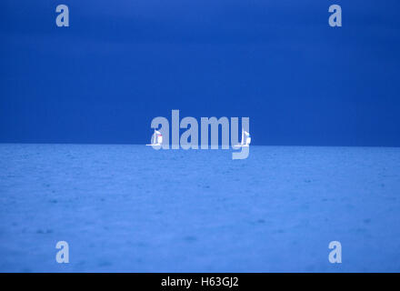 Yacht racing on Lake Michigan during the 1987 Pan American Games Stock Photo