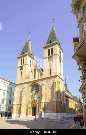 View of the Sacred Heart Cathedral, in Sarajevo, Bosnia and Herzegovina Stock Photo