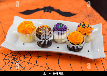 halloween Cupcakes on a dessert plate Stock Photo