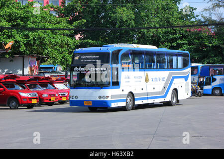 Bus No 8-003 of Thai government Bus Company. International bus between Chiangmai (thailand) and Luangprabang (Laos). Stock Photo