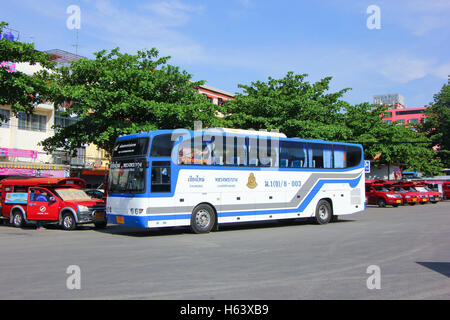 Bus No 8-003 of Thai government Bus Company. International bus between Chiangmai (thailand) and Luangprabang (Laos). Stock Photo