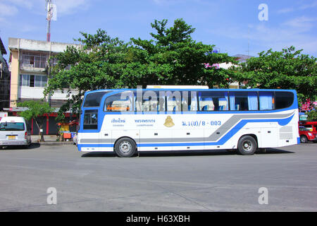 Bus No 8-003 of Thai government Bus Company. International bus between Chiangmai (thailand) and Luangprabang (Laos). Stock Photo