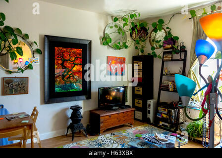 San Francisco, CA, USA, inside Home, Living Room, Tourist Rental Apartment, 'Air BnB' Stock Photo