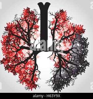 Tree Branches Like Lungs - Vector Illustration Stock Vector