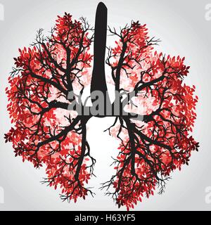Tree Branches Like Lungs - Vector Illustration Stock Vector
