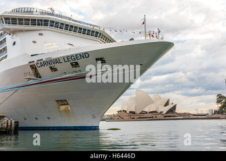 Carnival Legend and Sydney Opera House Stock Photo